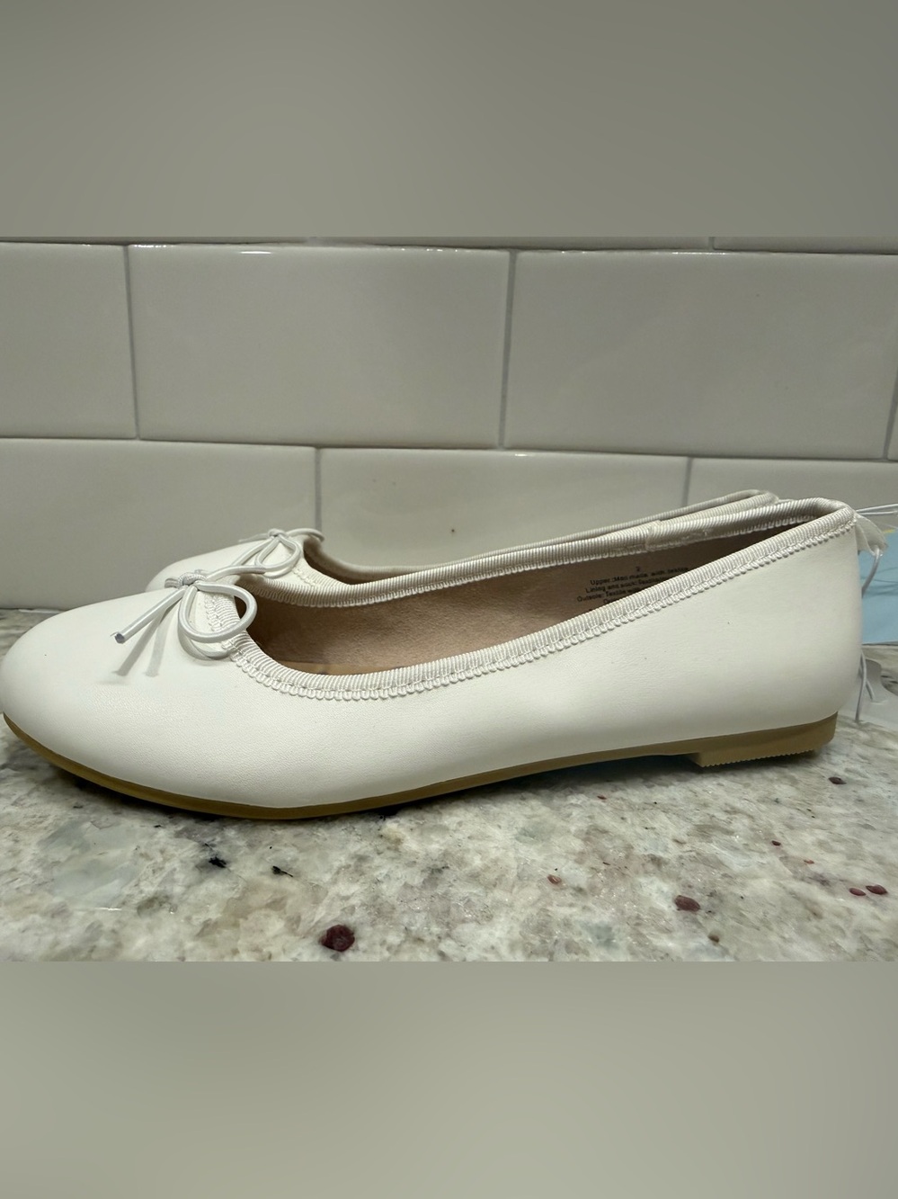 Cat & Jack White Ballet Flats with Bow NWT - Picture 4 of 9